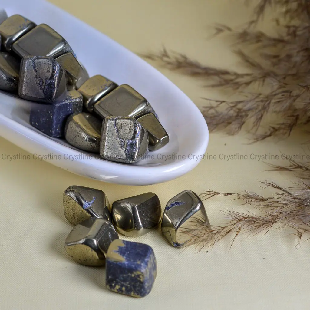 Pyrite Tumbled Cubes by Crystline