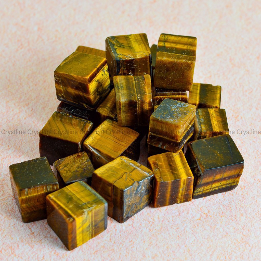 Tiger Eye Tumbled Cubes by Crystline